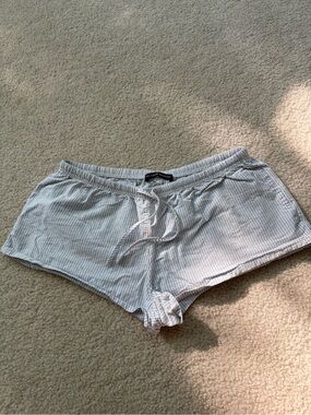 Brandy Melville Light Blue Striped Athletic Lounge Shorts